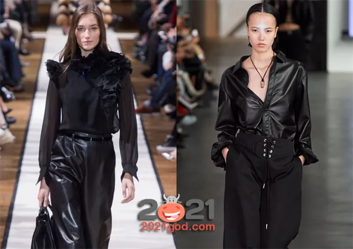 Модные черные блузки сезона осень-зима 2020-2021