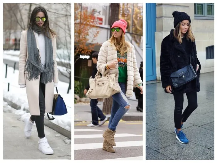 Зимние женские кроссовки на меху с чем носить - модные тенденции