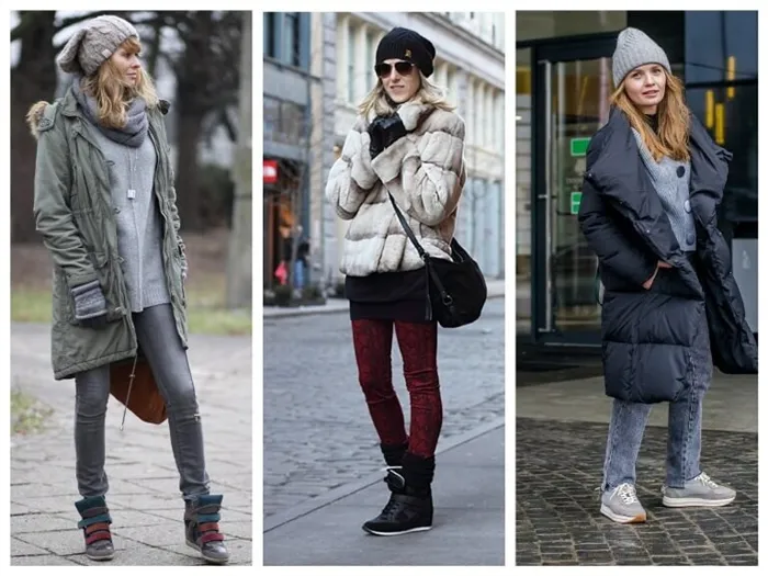 Зимние женские кроссовки на меху с чем носить - модные тенденции