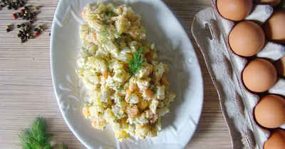 Салат из копченой рыбы с картофелем