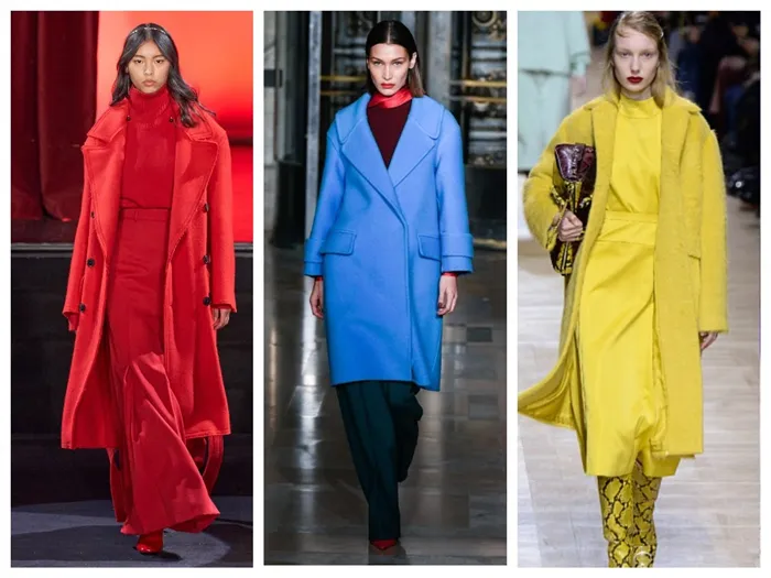 Пальто модных в 2021 году цветов