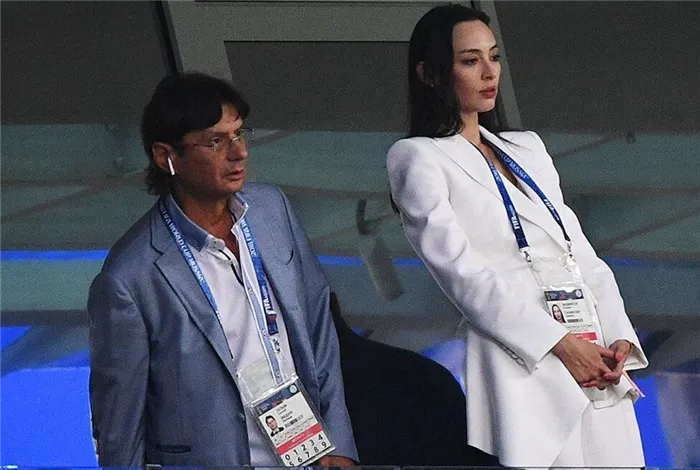 Зарема Салихова и Леонид Федун на матче Россия – Испания
