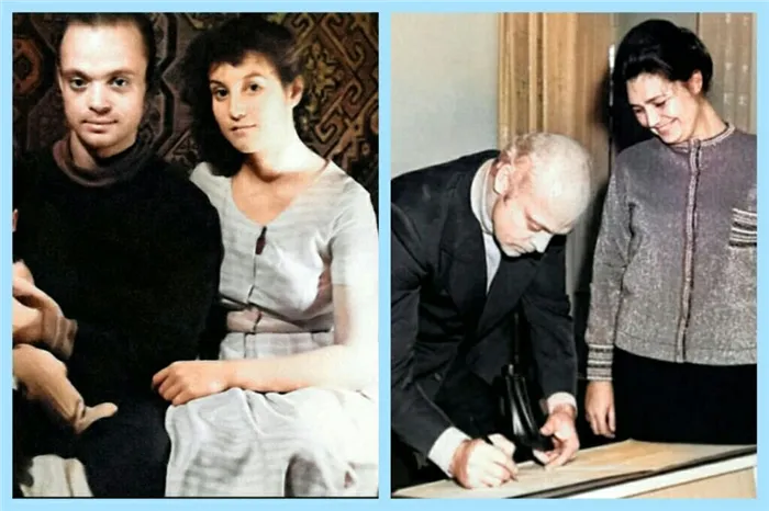 Владислав Дворжецкий с первой женой Альбиной. На правом фото Наталья Литвиненко - вторая супруга актера