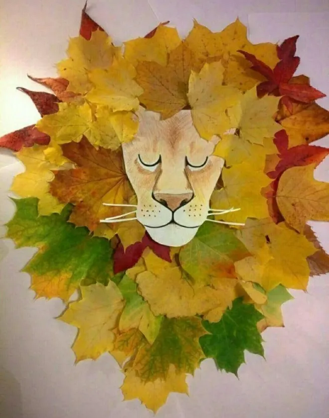 Лев из листьев 2