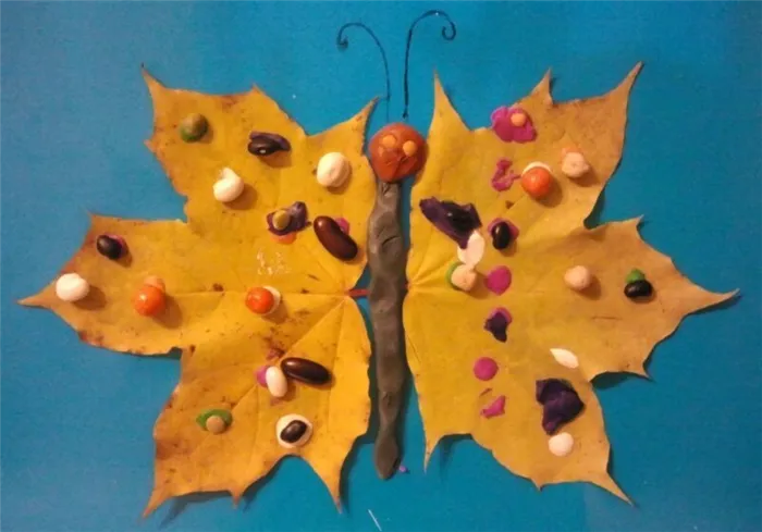Осенние поделки из листьев своими руками (все новинки для детей детского сада и школы) этап 21