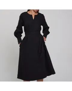 Чёрное платье с поясом Akhmadullina dreams