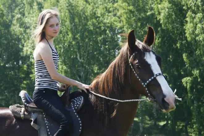 Юлия Липницкая на лошади