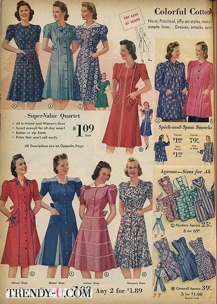 Стиль ретро 40-х: фасоны платьев