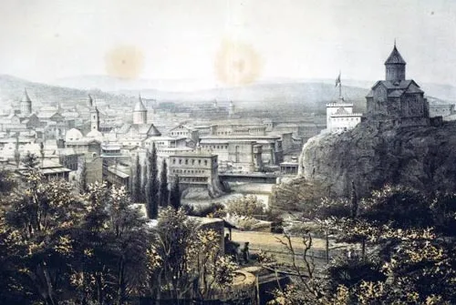 Тифлис 1852 года, иллюстрация В. Тимма