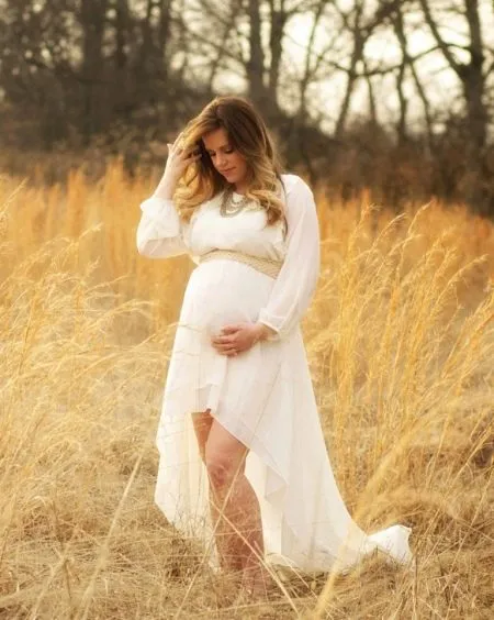 Платье в стиле бохо с завышенной талией для беременных