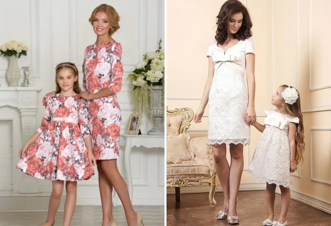 одинаковые платья на выпускной маме и дочке