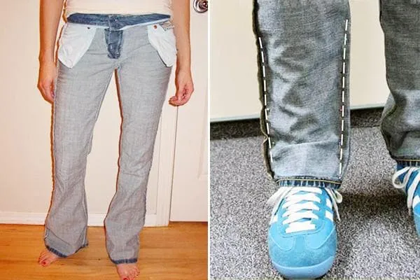 Наметки для ушивания джинсов по бокам