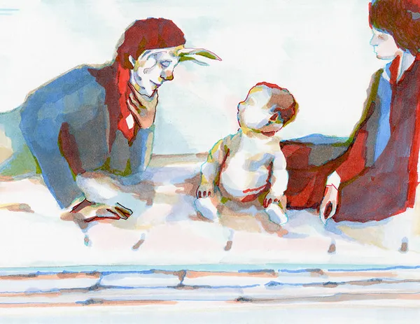 Иллюстрация, основанная на видеозаписи эксперимента Уотсона «маленький Альберт». Galiaoffri с сайта en.wikipedia.org
