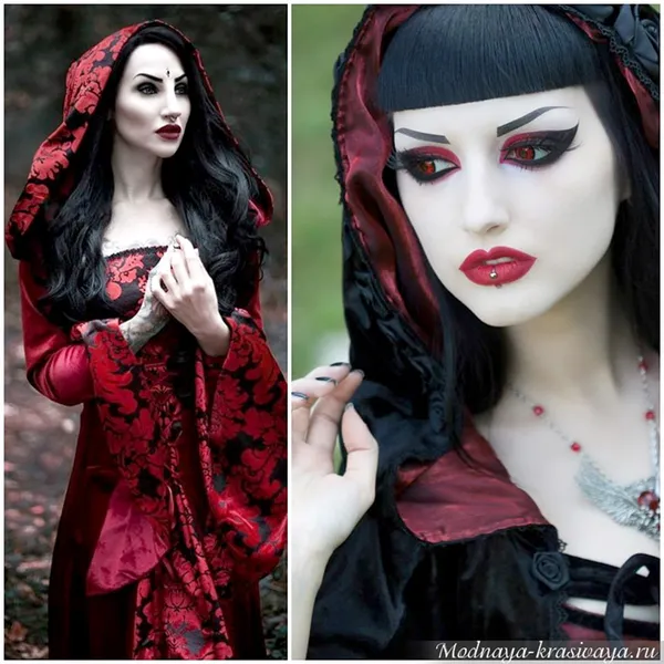 Кроваво-красный вампирский наряд